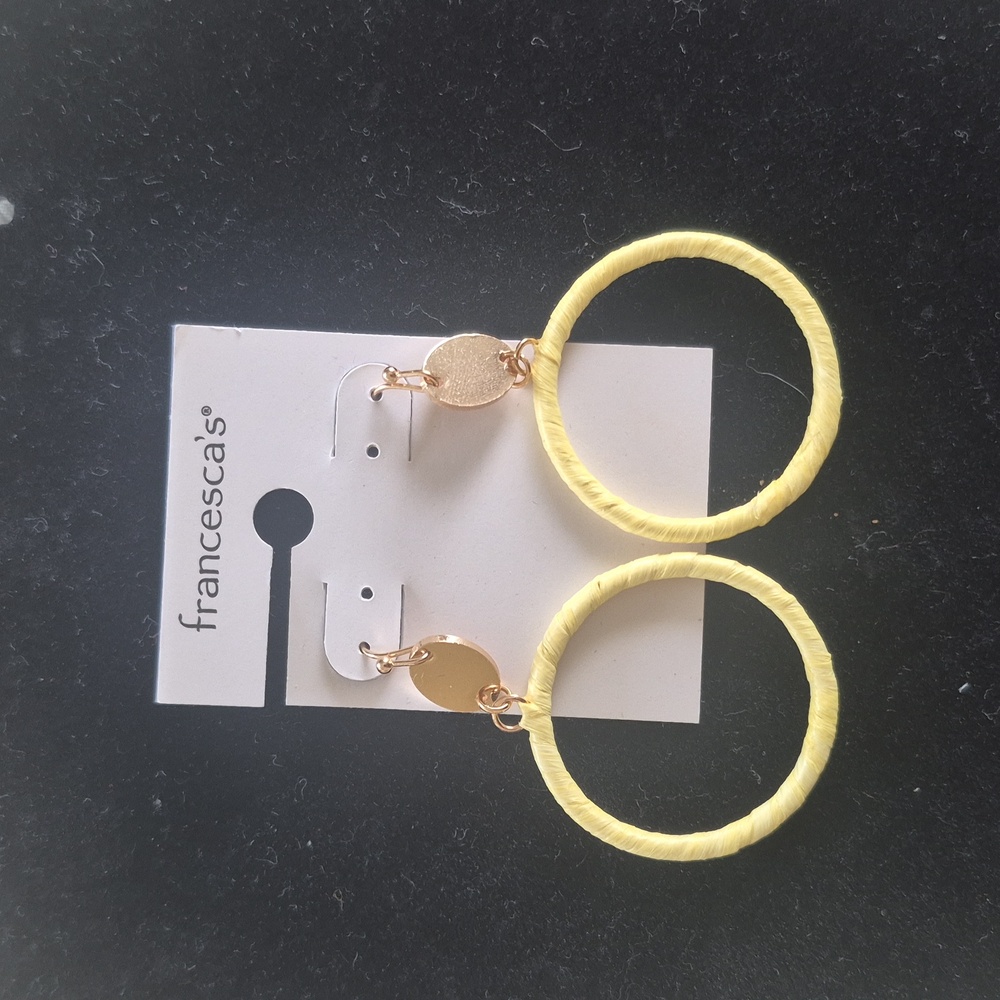 NwT Francesca's Gold Plated Yellow Dangle Earrings